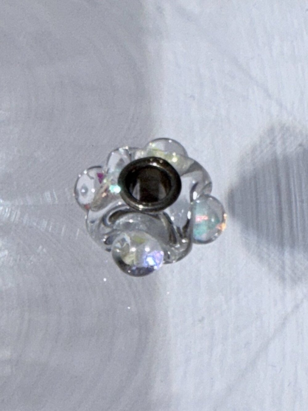 Trollbeads Clear Glass Bubble Bead with Iridescent Accents